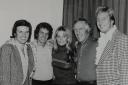 TV stars. The Brother Lees with Bruce Forsyth and Anthea Redfern
