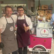 Feel Good Ice Cream Co. owner Jon Lee (far left) with the Jarrolds team and his trike at a Jarrolds Business Club event
