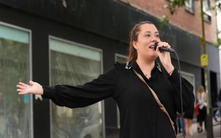 Busker Catherine Joule brings a touch of classical and opera to Norwich in the summer of 2022