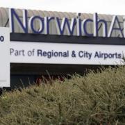 A KLM flight from London City to Amsterdam has been redirected to Norwich