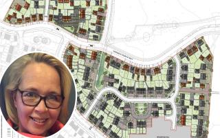 Construction has begun on the next phase of building homes in Hethersett. Inset: District councillor Kathryn Cross
