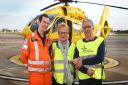 Ros and Chris Lawrence reunited with East Anglian Air Ambulance crew member, Dr Jeremy Mauger, who saved Ros' life after a car accident.
Picture: ANTONY KELLY