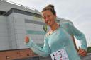 Amy Hughes comes to Norwich as she runs 53 marathons in 53 days.Picture by SIMON FINLAY.