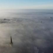Freezing fog pictured over Norwich