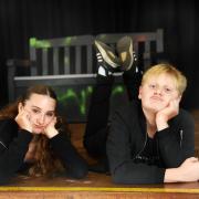 Framingham Earl High pupils want to perform in their own theatre but it is in need of repairs. Pictured are Alice Treby and Oliver Kelly