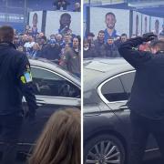 A video has been released showing Delia Smith's car attacked at yesterday's East Anglian derby