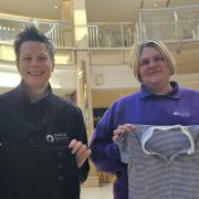 Sarah Smith and Ann Hurdman from Castle Quarter as they launch school uniform collections