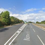 Drivers saw long delays on the A47 near Cringleford