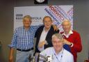 Tom Edwards, Andy Archer and Keith Skues (all standing) with David Clayton (seated). It was taken around a decade ago during the making of a programme about Pirate Radio