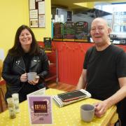 Emma Corlett, chair of trustees, and Nigel Chapman, trustee, inside the refurbished Bread & Roses Community Cafe