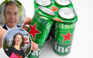 Nigel Farage and Victoria Macdonald (inset) discussed the news that Heineken would be reopening 62 closed pubs