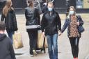 Shoppers in Norwich wearing face masks in October 2020