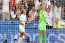 Lauren Hemp celebrates scoring England's second goal during the big win over Norway