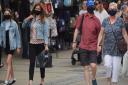 Shoppers wearing masks in Norwich city centre