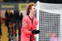 Norwich City's Josh Sargent celebrates his second goal at Watford and the birth of his daughter