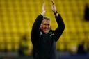 Dean Smith salutes Norwich City's travelling support after a 3-0 Premier League win at Watford