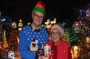 Arthur and Frances Hogg, from Taverham, with their Christmas lights that are raising money for East Anglian Air Ambulance. Picture: Danielle Booden