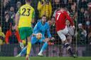 Cristiano Ronaldo faces Tim Krul for the match-sealing penalty in Norwich City's 1-0 Premier League defeat to Manchester United