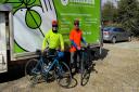 John Pinnington and Paul Appleby, who are cycling 480 miles across the UK, for Emmaus Norfolk and Waveney homeless support charity.