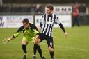 Danny Beaumont was in the goals for Dereham Town against Waltham Abbey. Picture: Ian Burt