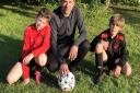 When not in the lab, Karim Gharbi enjoys his role as a football coach with the Lakeford Rangers; here he is pictured with his sons, Samir (left) and Ilian (right)   Picture: Karim Gharbi