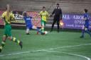 Chelsea Garrett takes on a midfielder heading towards goal Picture: Ben Gilby