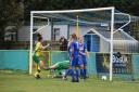 Laura Thacker's header finds the net for Norwich City Ladies against Stevenage. Picture: Brian Coombes