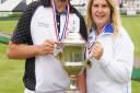 Jake Leslie  and Kathrine  Rednall,  winners  of Mixed Pairs  at Great Yarmouth Festival of Bowls Picture: BRIAN GRINT