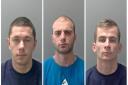 Donatas Luksas, Paulius Malakauskas and Julius Pukys (l-r) have been jailed for a total of 30 years for a robbery at a home in Attlebridge in November 2016. Photos: Norfolk Constabulary