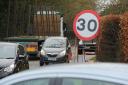 Speed limts in Horsford, near where work has been taking place to pave the way for the NDR. Photo : Steve Adams