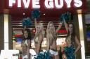 Photo from October 2015 of the Jacksonville Jaguars Cheerleaders celebrating the NFL and Five Guys partnership at the burger restaurant at The O2 in Greenwich, London. Photo: John Phillips/PA Wire