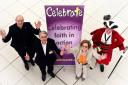 Launch of Celebrate Norwich and Norfolk. Left to right, Rev Julian Pursehouse, director of Celebrate Norwich and Norfolk John Betts, lord mayor of Norwich Brenda Arthur and deputy town crier to the city of Norwich Bob Lloyd.Picture: ANTONY KELLY