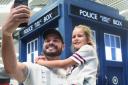 A family selfie with the Tardis for Grant Baxter and his daughter Imogen, eight, at the 2018 NorCon Sci-Fi Festival at the Norfolk Showground. Picture: DENISE BRADLEY