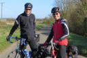 Julian Clarke (left) and Tom Butler get on their bikes for charity. Picture: SUBMITTED.