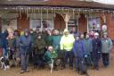 WREN HUNTERS: The walkers and dogs, outside The Ship pub,  who set out to hunt the 