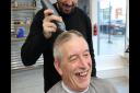 Alan Perry had his head shaved at Jack Louis in Dunmow. Picture: CONTRIBUTED