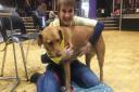 Jayne Evans and her labrador Delia at UEA for Pets As Therapy session. Picture: Jayne Evans