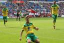 Wes Hoolahan celebrates his equaliser at Cardiff City in September 2014.