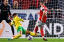 Max Aarons foiled Ben Wiles with a vital sliding block late on in Norwich City\'s 2-1 Championship win at Rotherham