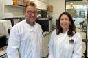 Alice Macdonald with Dave Baker, head of sequencing at the Quadram Institute at the Norwich Research Park