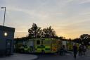Ambulances queued outside the Norfolk and Norwich University Hospital