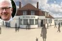 The former Viking pub is being converted into a community hub by Sprowston Town Council. Inset: Council chairman Bill Couzens