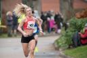 Holly Archer on her way to winning the Valentine's 10K earlier this month