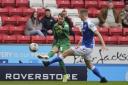 Jack Stacey delivers a cross from the right side during Norwich City's 1-1 draw with Blackburn at Ewood Park.