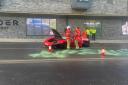 A Ferrari crashed in Norwich city centre