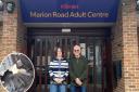 The Hamlet charity has had new CCTV installed thanks to a donation after one of its minibuses was broken into. Inset: Ellie Coulson, chief executive of The Hamlet, and Rob, from BrownTech IT Services, who installed the CCTV