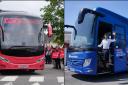 Labour and the Conservatives both launched their party buses at the weekend (Lucy North and Jonathan Brady/PA)