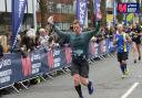 Mark Armstrong finishes the Manchester Marathon in 2018
