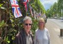 Dave Plummer and Jane Kennedy of the Bracondale Residents' Association with its Jubilee bunting display
