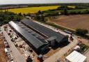 An aerial view of construction work at the Broadland Food Innovation Centre, on the Food Enterprise Park at Easton